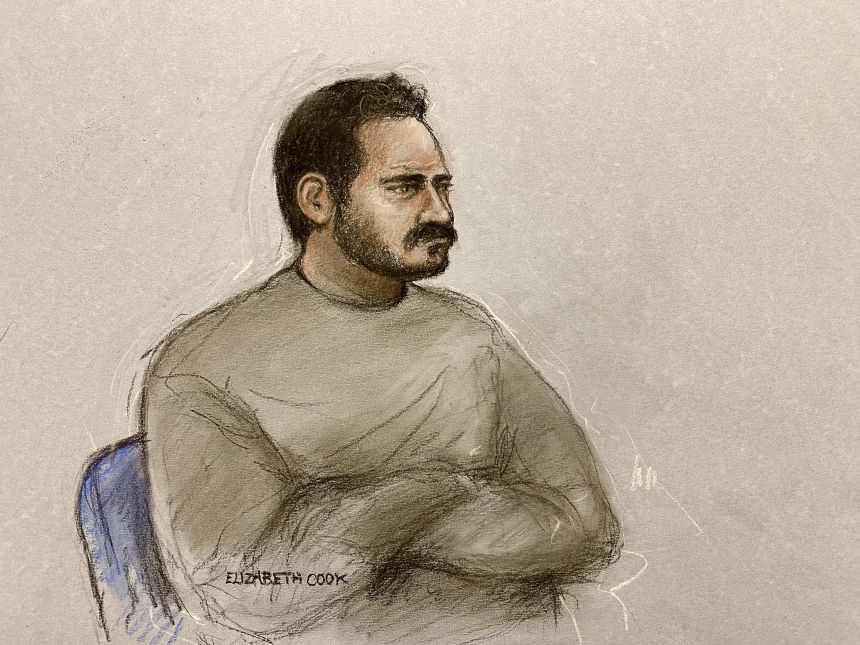 01ky2faa2fa13e4pxgcvhzf6gs A court sketch of Joshua Kerry, 28, at Westminster Magistrates' Court in London, on Tuesday. He is charged with the murder of Widdecombe, who was found dead at her home in Devon.