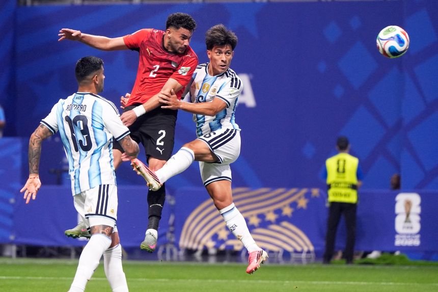 Egypt’s Yasser Ibrahim scored an opening goal that stunned Argentina in their Round of 16 match.