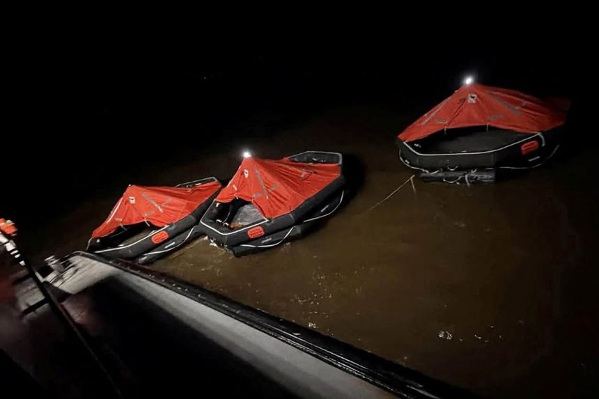2026-07-20t010346z-748527834-rc2chma6ofvy-rtrmadp-3-guyana-ferry Lifeboats are seen during a search and rescue mission after a ferry carrying more than 100 people sank off the coast of Guyana late Saturday.