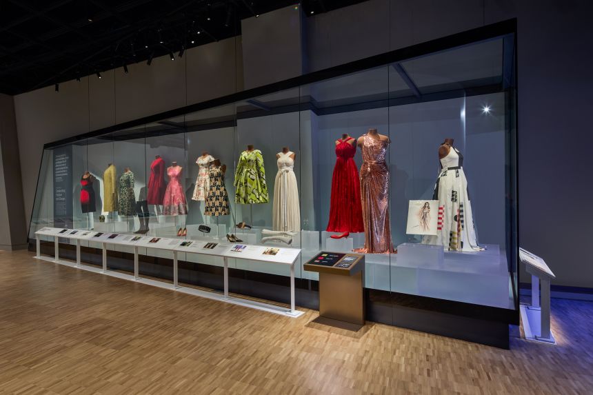 A display of some of First Lady Michelle Obama’s iconic looks on the 4th floor of the museum.
