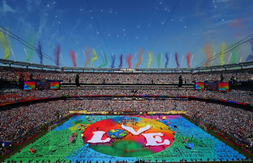 The colors of the halftime show at the World Cup final.