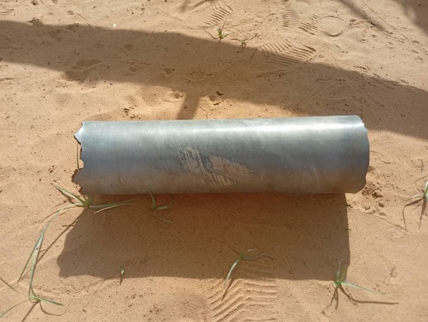 a-piece-of-metal-found-near-rehab-s-home-after-the-drone-attack-on-khor-taggat-displacement-camp-in-el-obeid A piece of metal found near Rehab’s home after the drone attack on Khor Taggat displacement camp in El-Obeid.