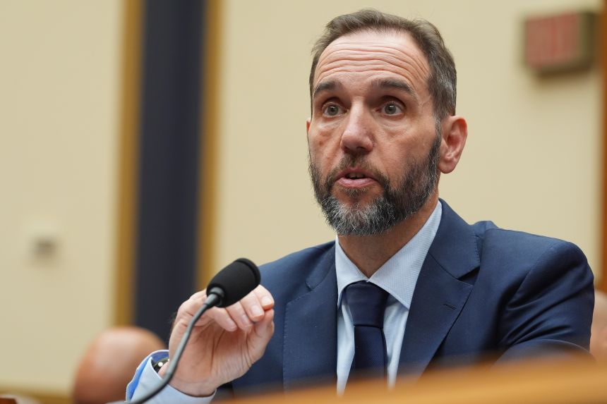 Former Justice Department special counsel Jack Smith testifies before the House Judiciary Committee about his investigations into President Donald Trump at the Capitol in Washington, on Thursday, January 22, 2026.
