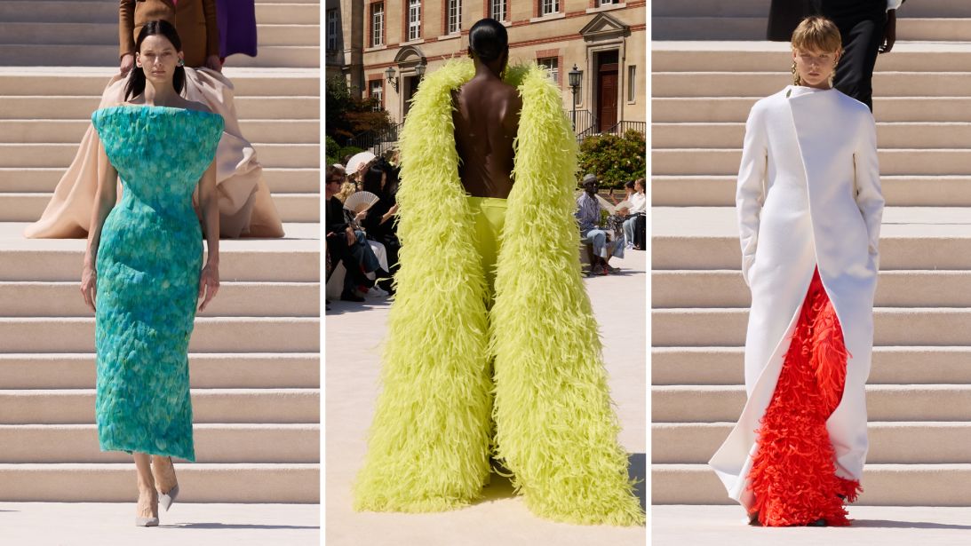 Piccioli’s love of fashion and desire to make women feel beautiful is so abundantly apparent in designs, which often hit you with an immediate dose of dopamine: the pretty colors, the bounce of feathers, the ballooning volume of his silhouettes are joyful — and who isn’t searching for joy right now?