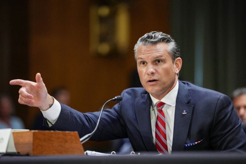 US Secretary of Defense Pete Hegseth gestures as he testifies during a Senate Appropriations Committee hearing on U.S. President Donald Trump's supplemental funding request for the Department of Defense, in Washington, DC, on Tuesday.