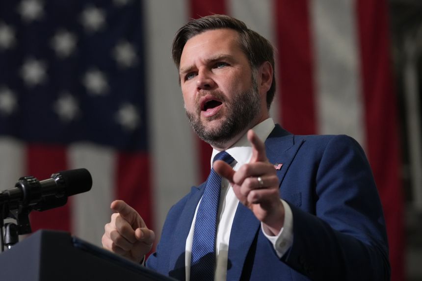 Vice President JD Vance speaks at Milwaukee Mitchell International Airport on July 8, 2026, in Wisconsin.