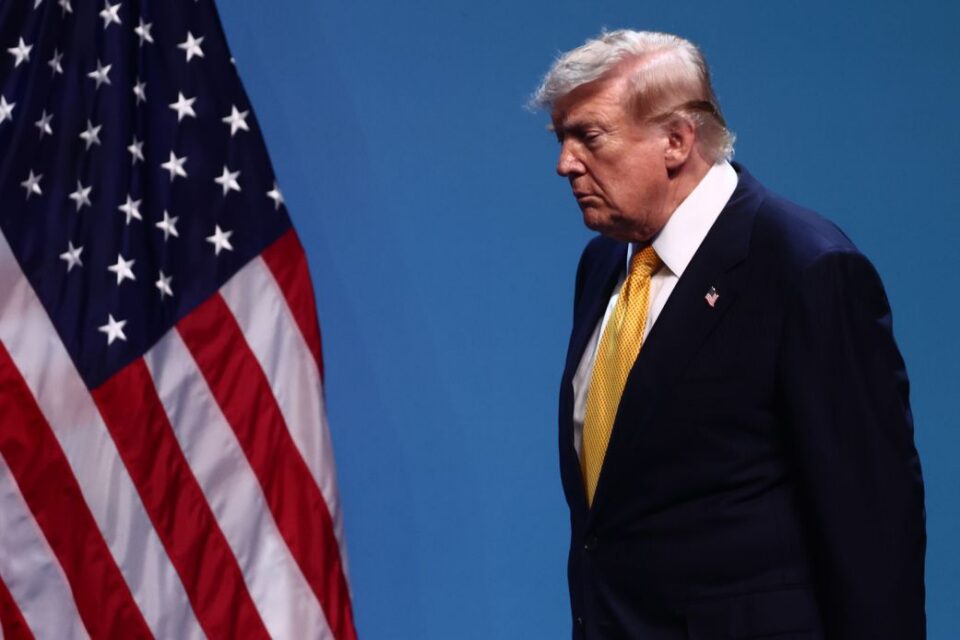 President Donald Trump during a news conference at the NATO Summit in Ankara, Turkey, on July 8.
