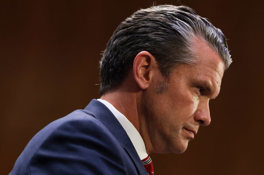 Defense Secretary Pete Hegseth testifies during a Senate Appropriations Committee hearing in the Dirksen Senate Office Building on Capitol Hill on Tuesday in Washington, DC.