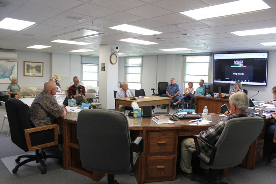 Marshall Bloom, an associate director at Rocky Mountain Laboratories, speaks to the Ravalli County Board of Health in July in Hamilton, Montana. Local apprehensions about the National Institutes of Health facility intensified after the recent arrest of two of its scientists for allegedly bringing biological specimens into the US without proper documents.