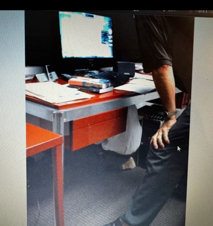 This photo obtained by CNN shows the inside of Jeffrey Epstein's office at the Florida Science Foundation in West Palm Beach, Florida.