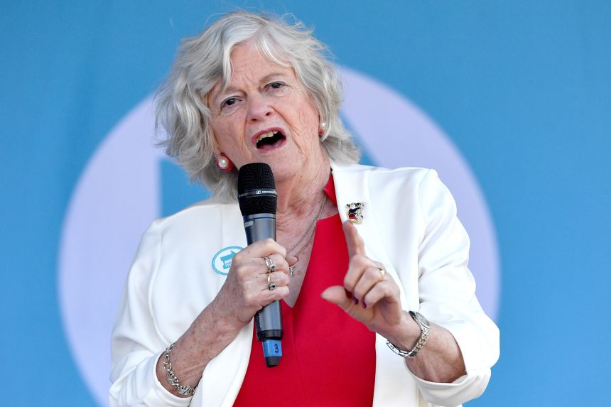 Ann Widdecombe, shown on May 6, 2019 in Chester, northwestern England, was allegedly struck 21 times with a hammer before being killed in early July, a court heard on Tuesday.