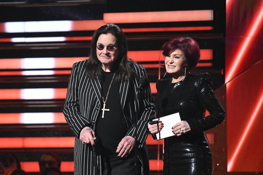Ozzy and Sharon Osbourne at the Grammy Awards in 2020. That year the singer revealed he had been diagnosed with Parkinson's Disease.