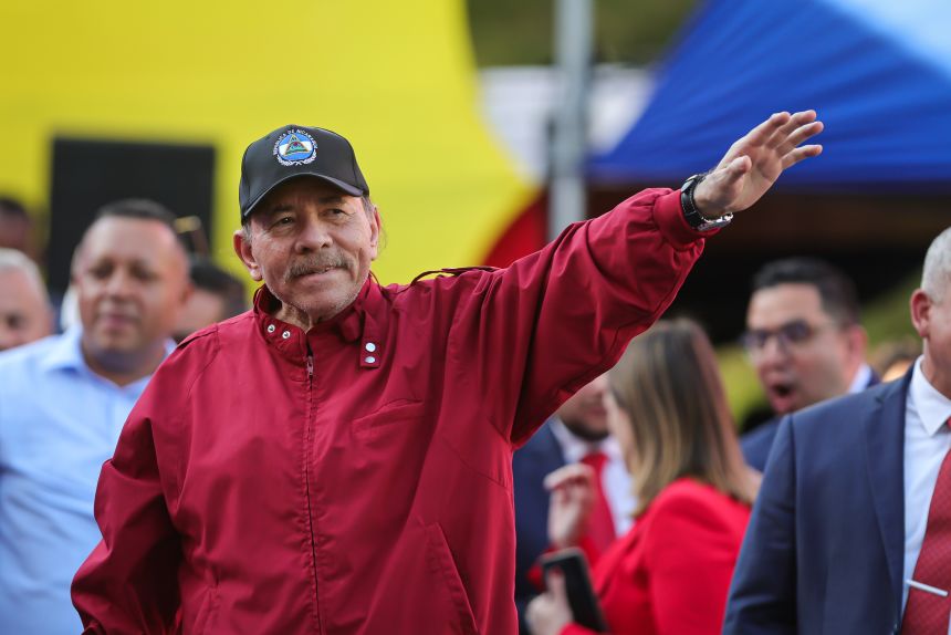 gettyimages-2193332678-20260722221406437-1 President of Nicaragua Daniel Ortega waves at Palacio Federal Legislativo on January 10, 2025 in Caracas, Venezuela.