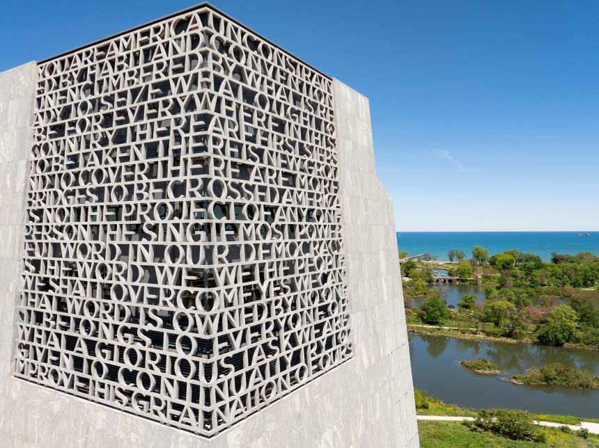 The Obama Presidential Center Museum offers views of Chicago and Lake Michigan.