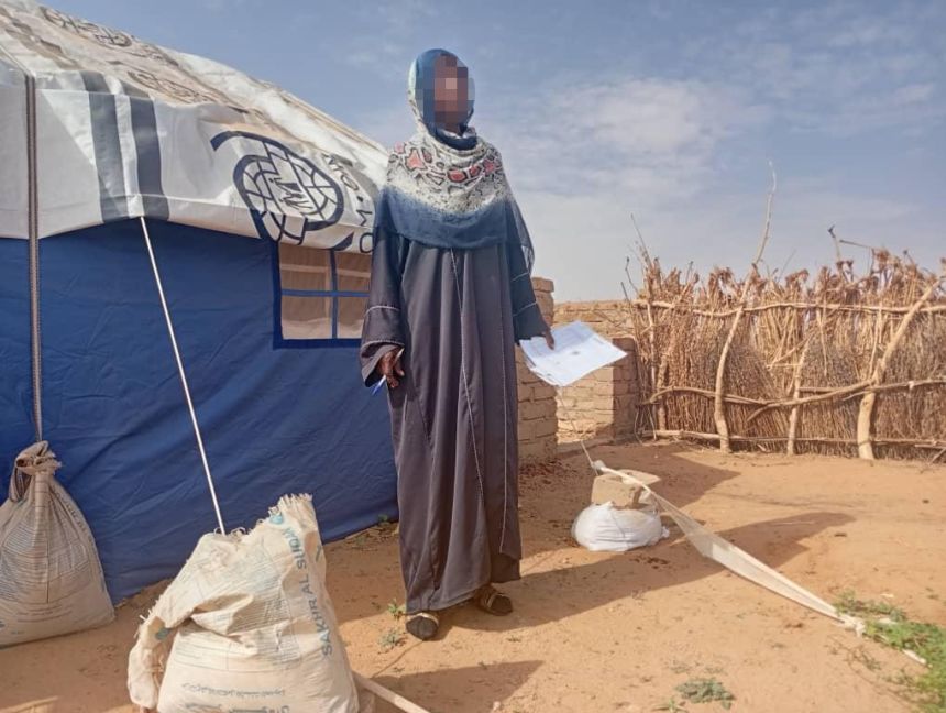 original-20260717115517169 Rehab stands beside her temporary shelter in Khor Taggat displacement camp in El-Obeid. Her home was destroyed in a drone strike and her neighbor’s daughter was injured while trying to rescue Rehab’s father. Portions of this image have been blurred by CNN to protect identities.